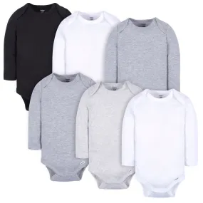 6-Pack Baby Neutral White, Gray, & Black Onesies® Bodysuits