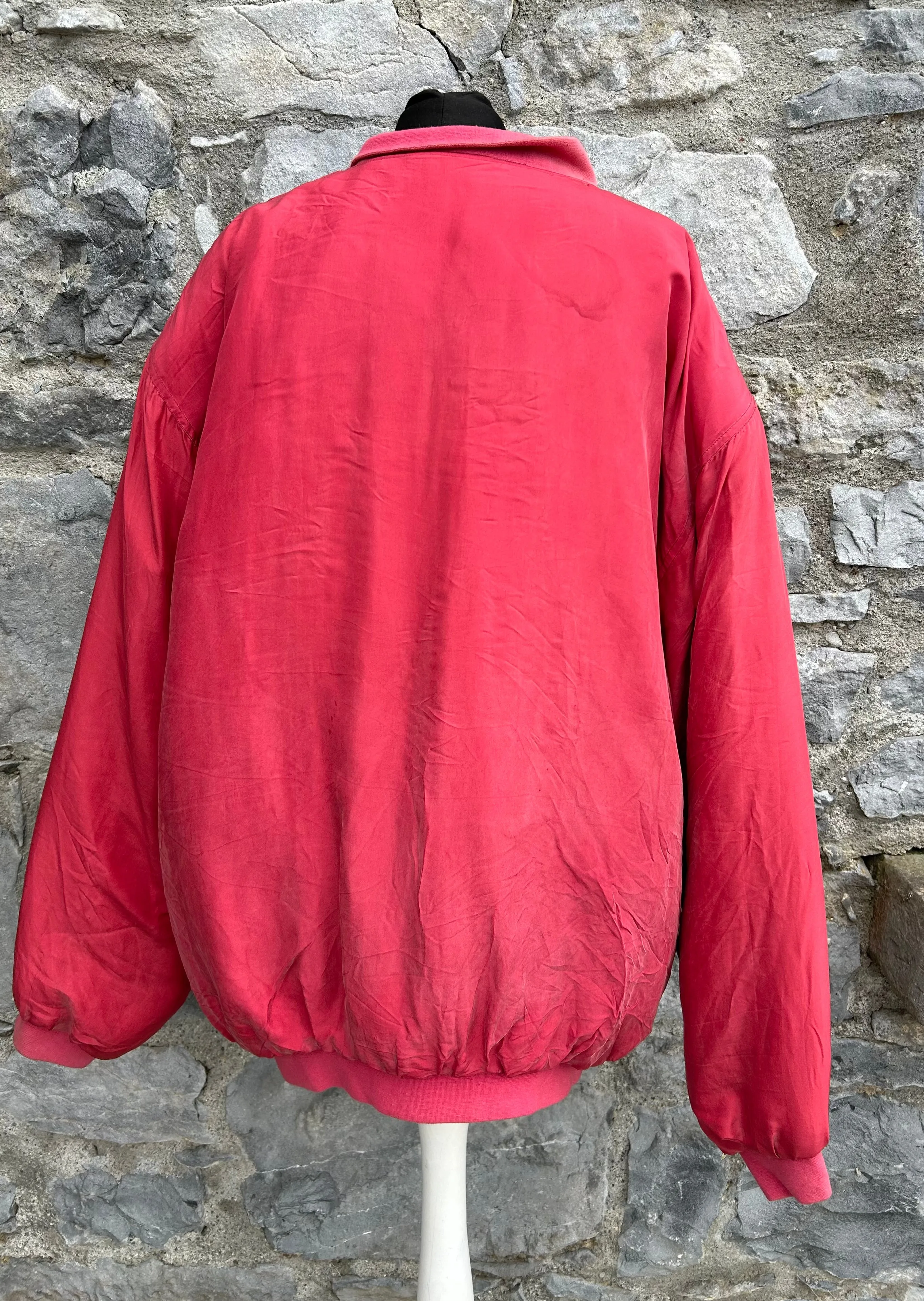 80s red bomber jacket XL