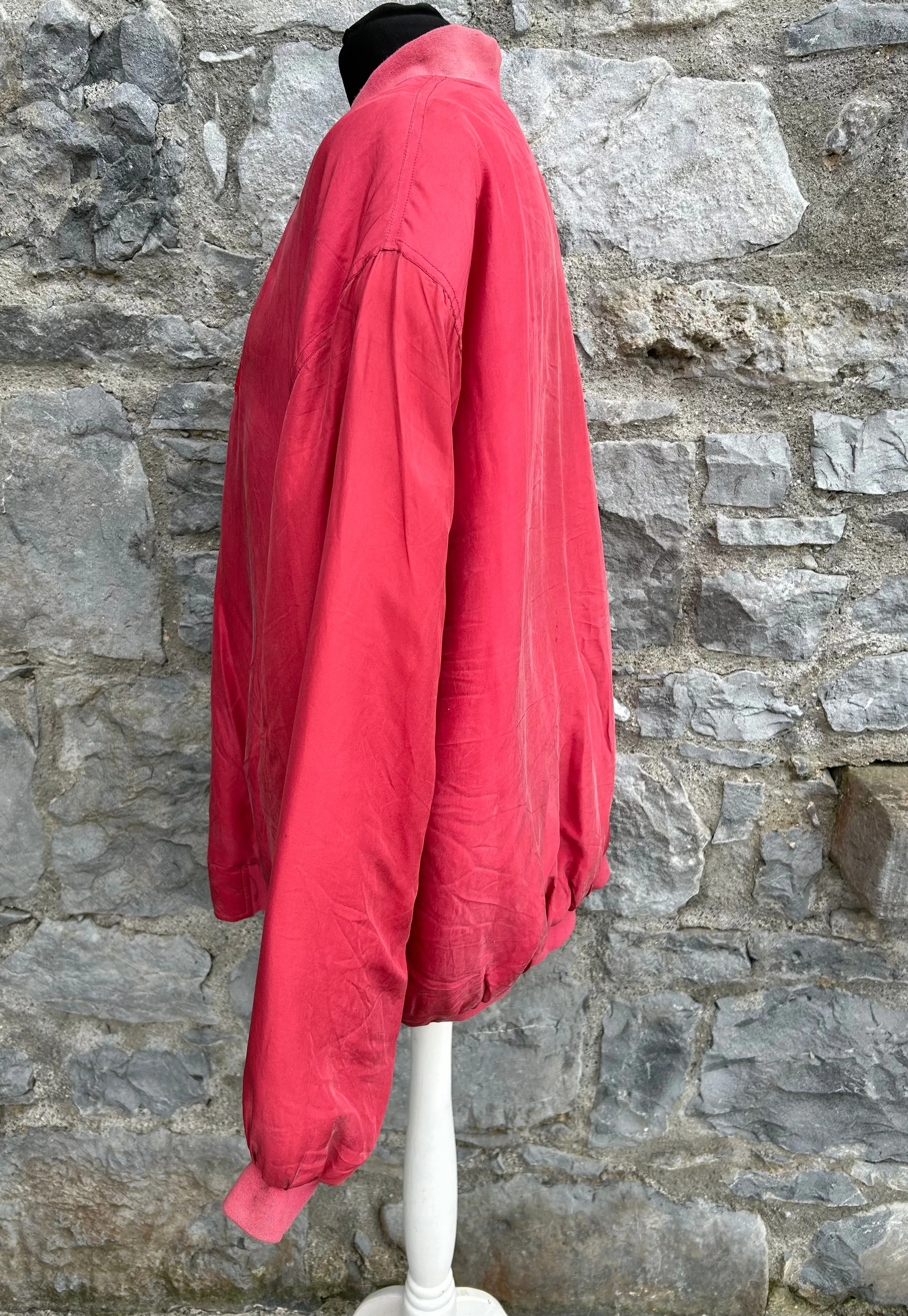 80s red bomber jacket XL