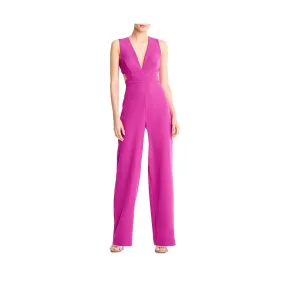 Aidan by Aidan Mattox Womens Plunging Sleeveless Jumpsuit