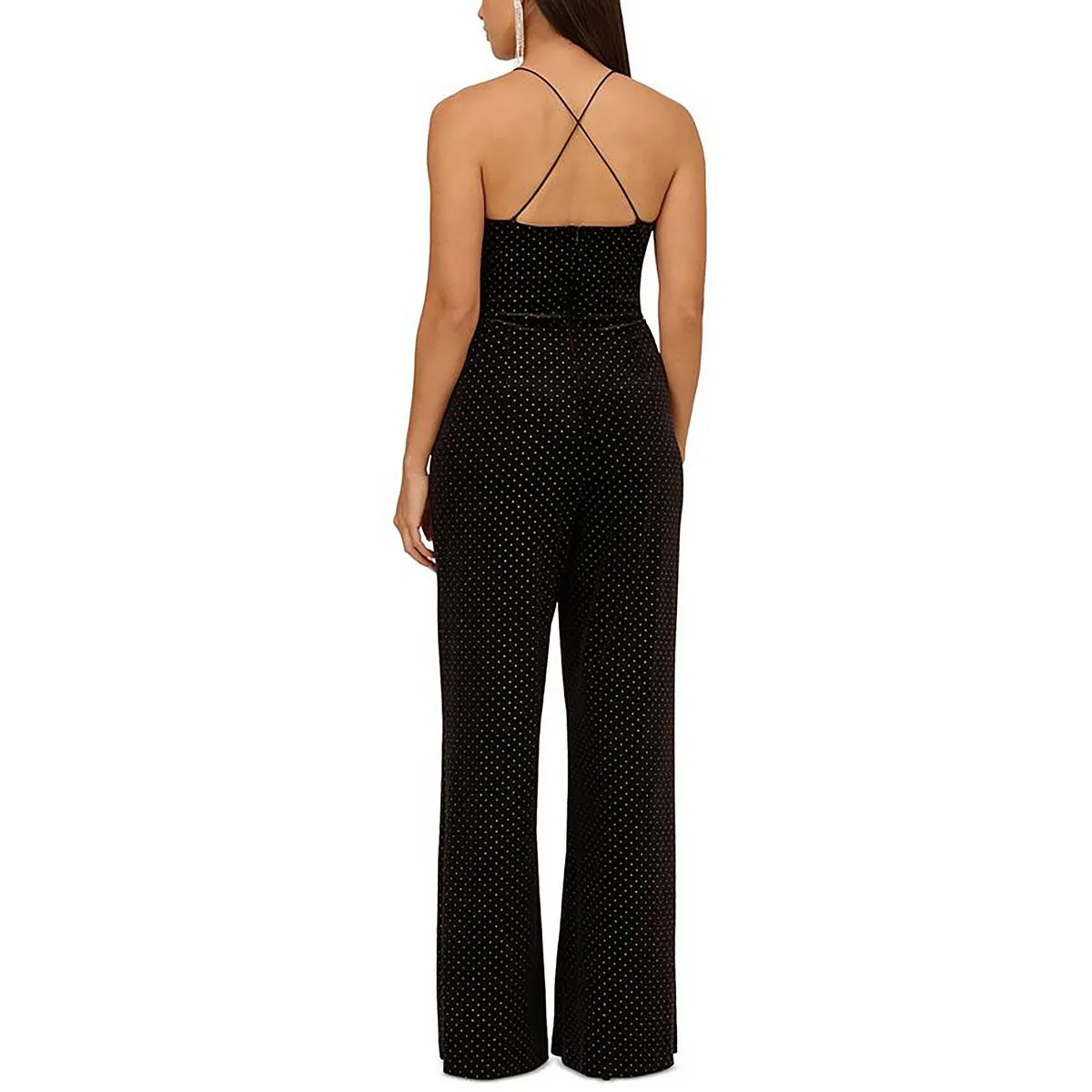 Aidan by Aidan Mattox Womens Velvet Metallic Jumpsuit