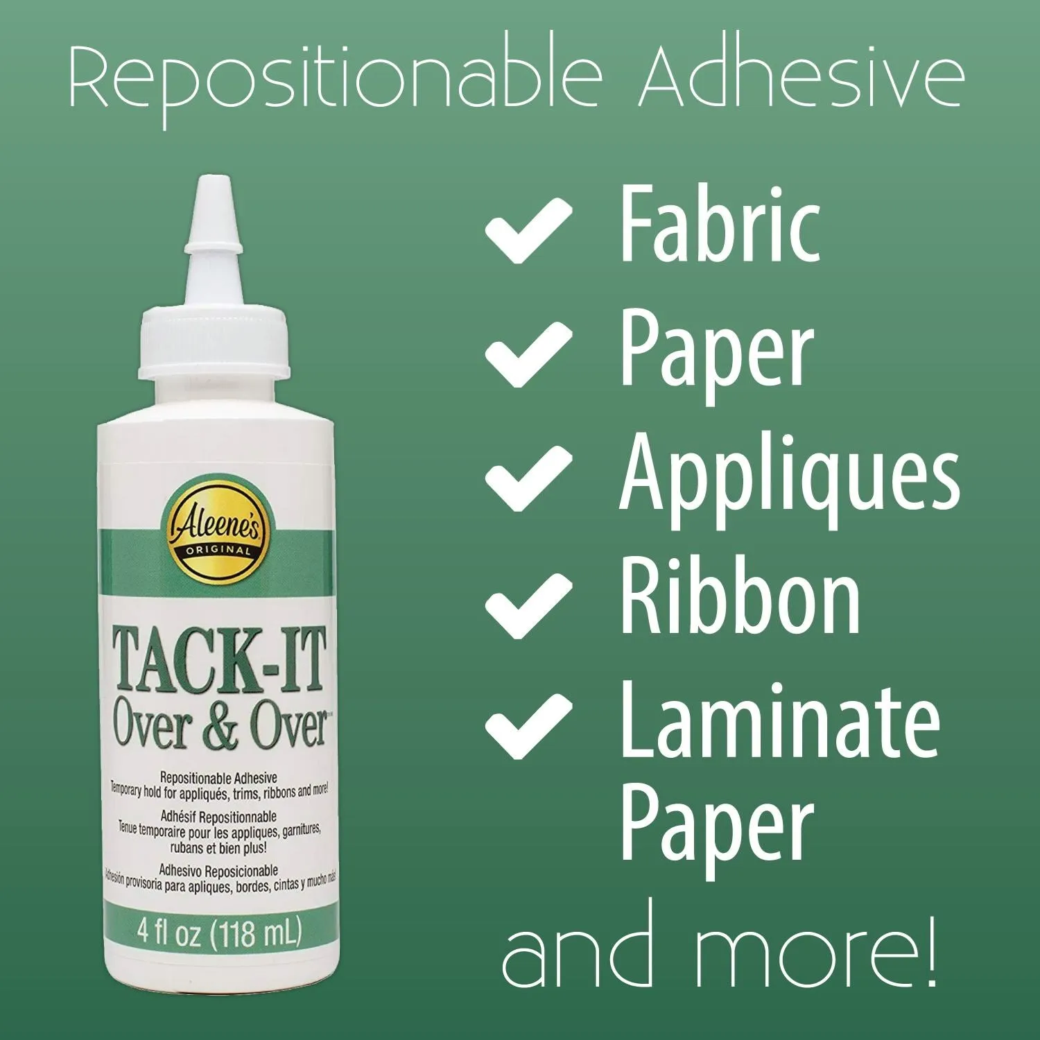 Aleene's Tack it Over and Over Repositionable Glue - 4 oz