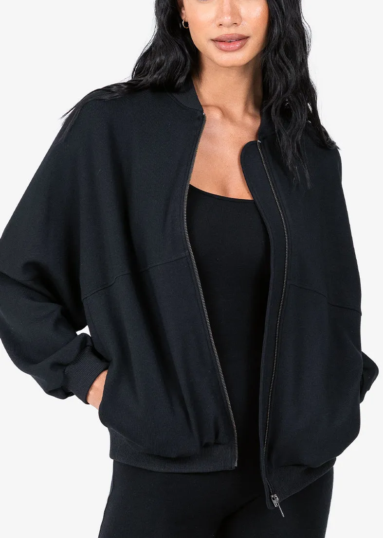 All-Around Lounge Bomber Jacket Black