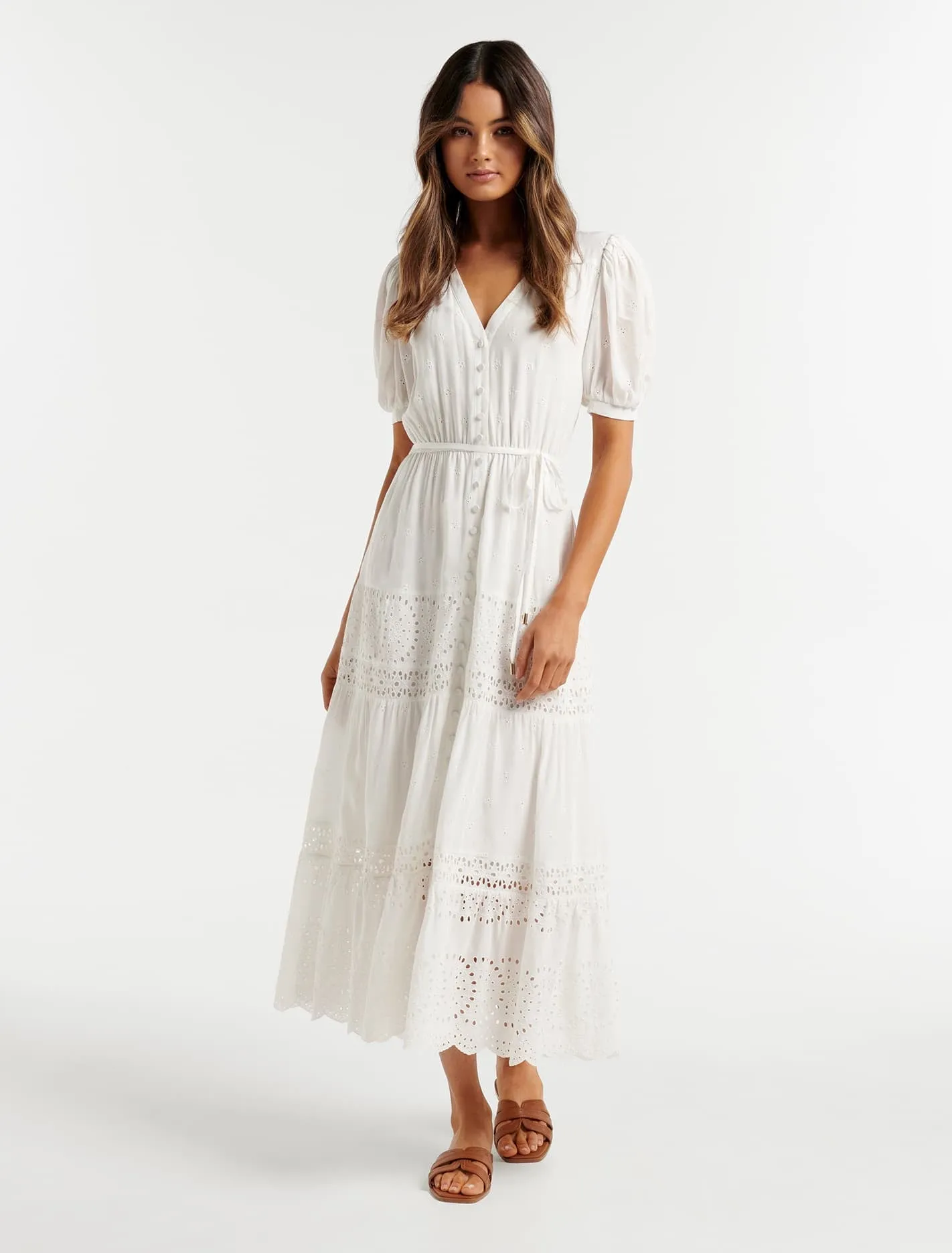 Alma Puff Sleeve Midi Dress