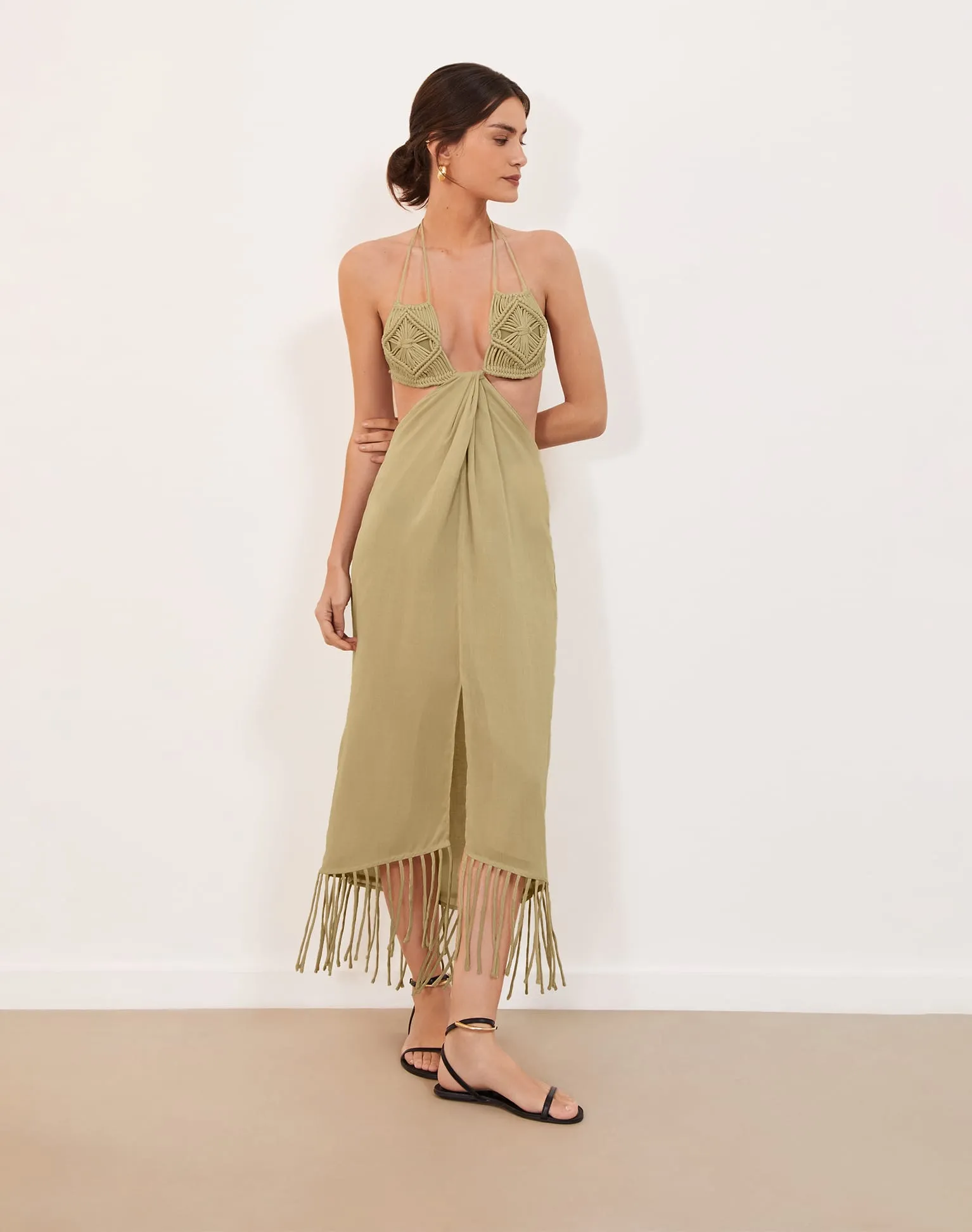 Amra Midi Dress - Olivine