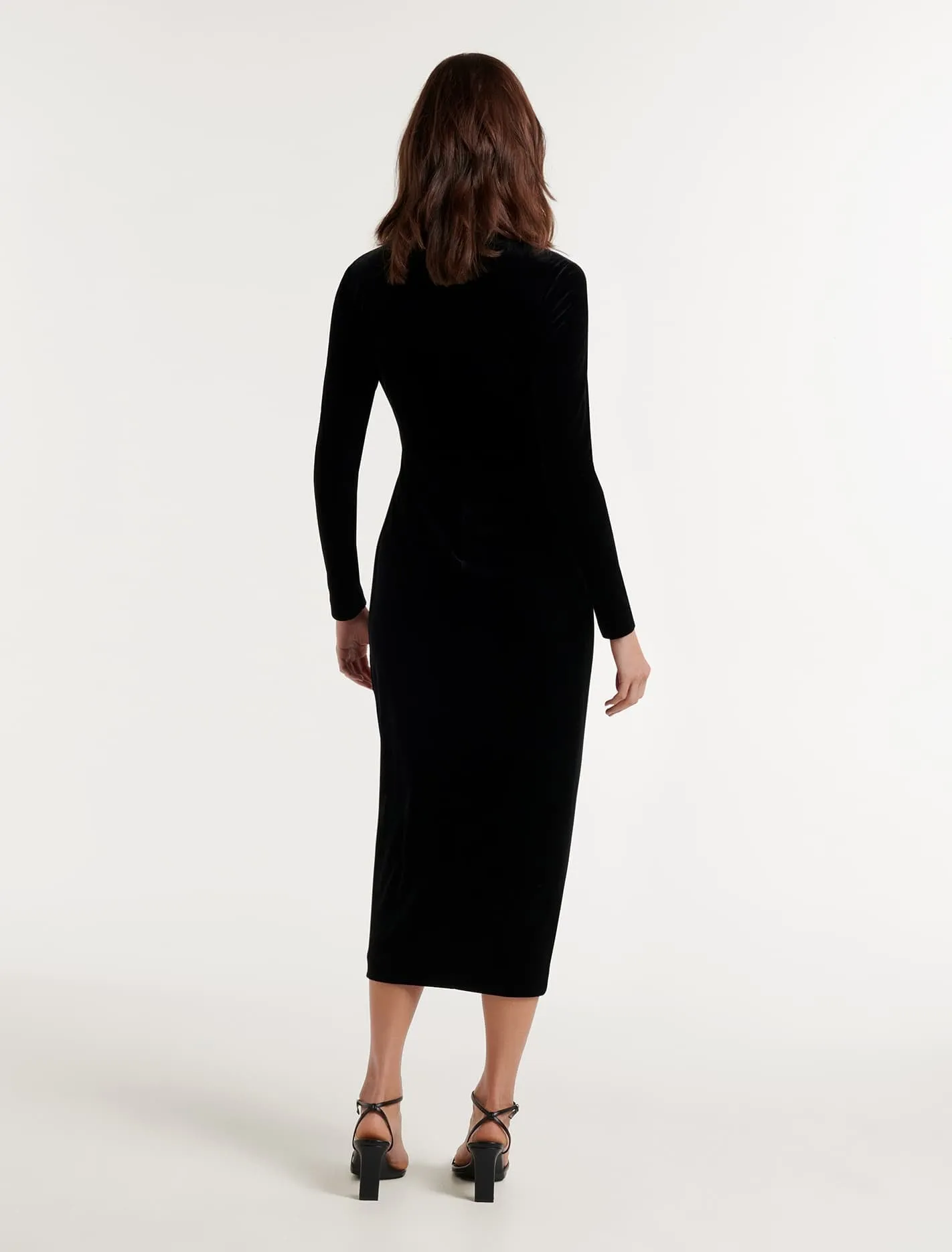 Antionette Wrap Velvet Midi Dress