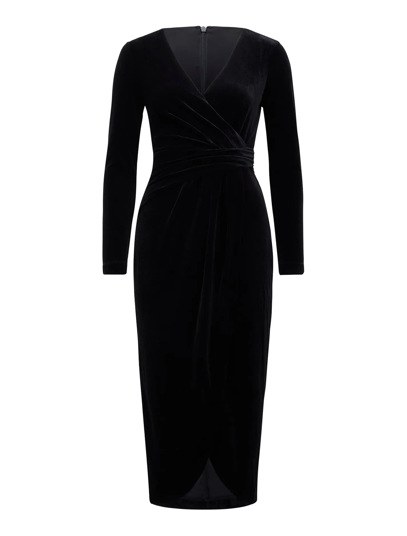 Antionette Wrap Velvet Midi Dress