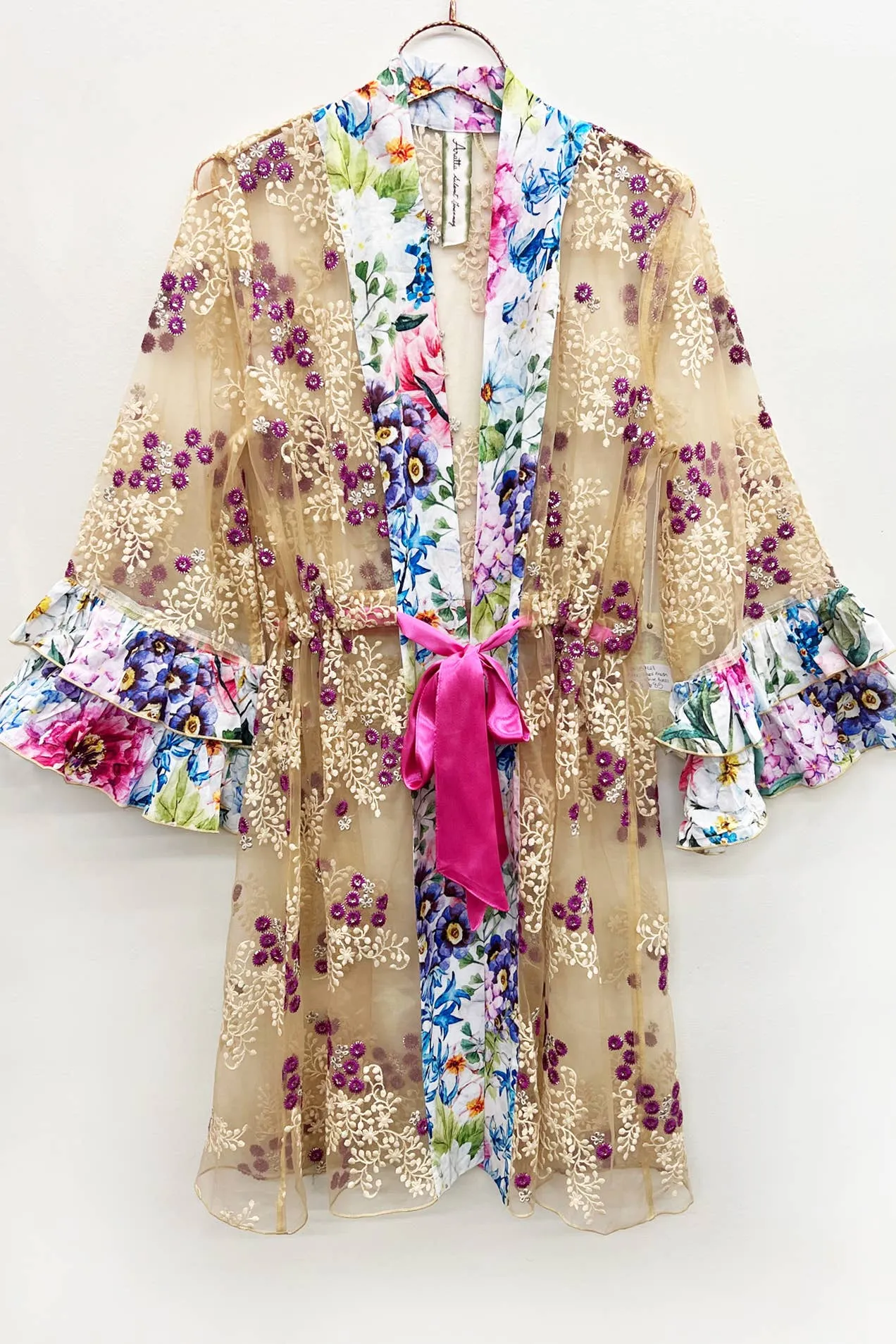 Aratta - Ibiza Embellished Mesh Kimono