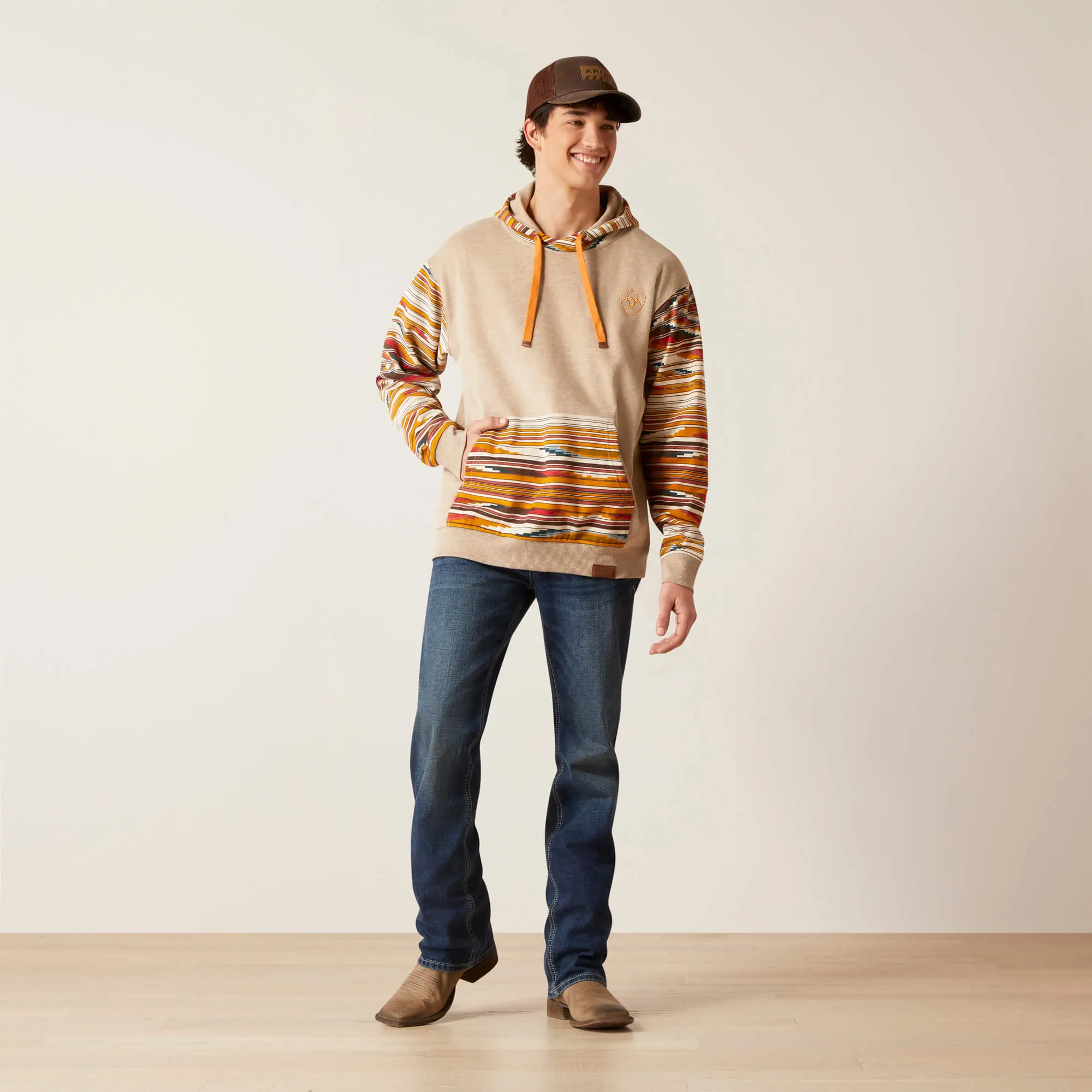 Ariat Men's Beige Printed Chimayo Hoodie