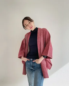 Azuki All Shibori Haori Kimono Jacket