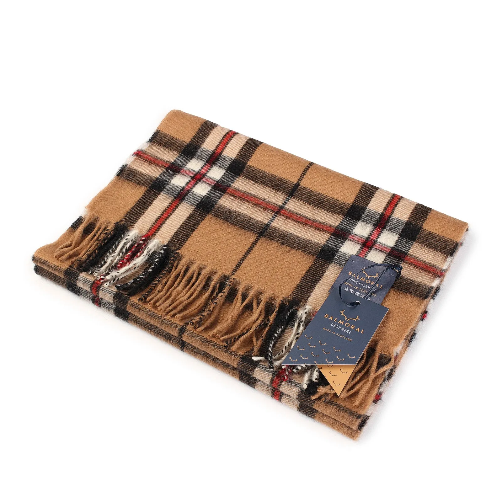 Balmoral 100% Cashmere Woven Scarf Thomson Camel