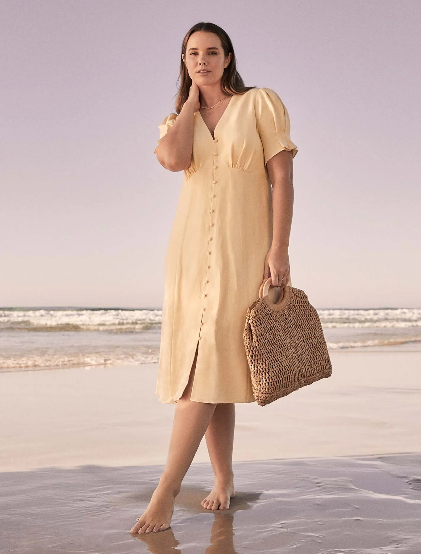 Billie Curve Midi Linen Sun Dress