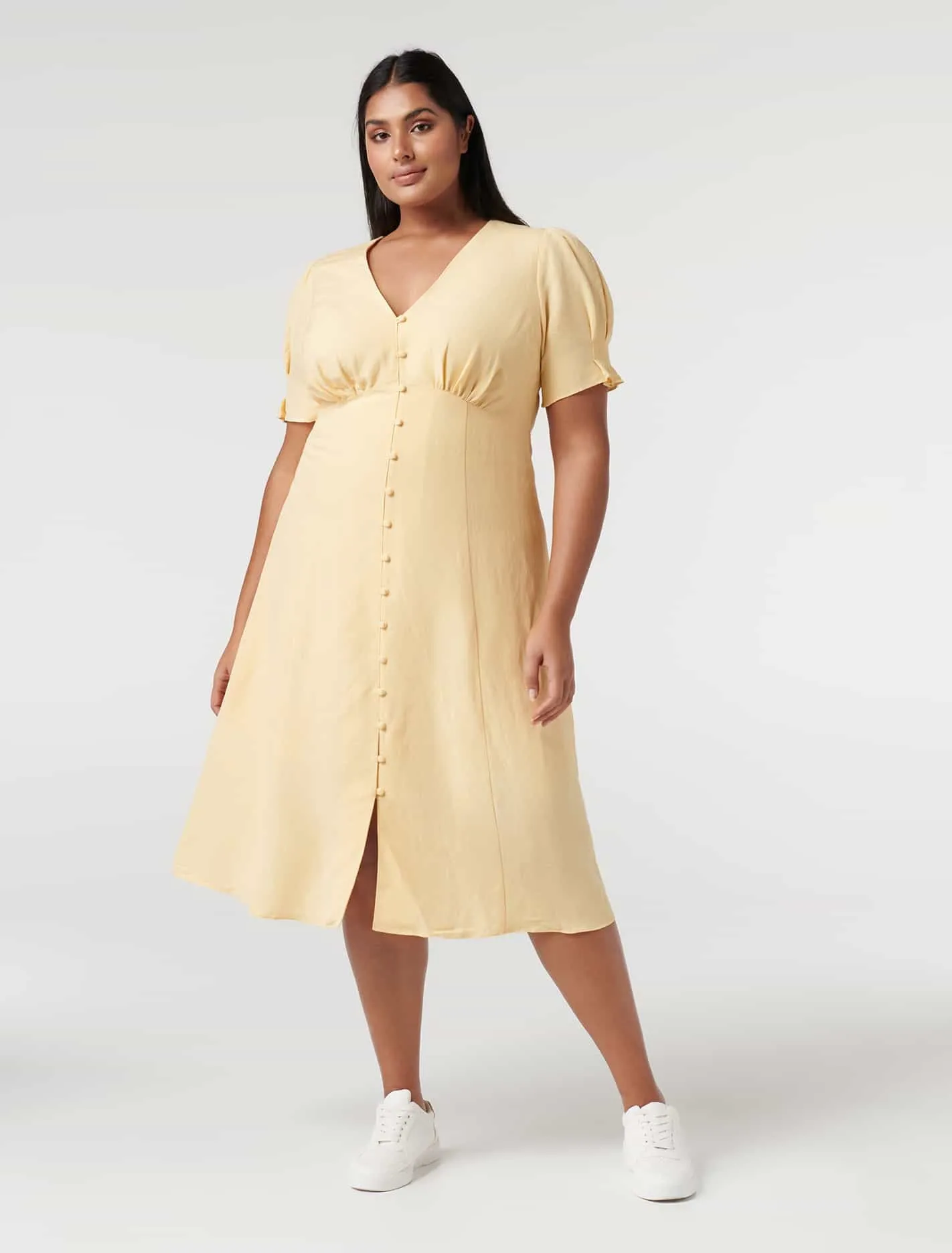 Billie Curve Midi Linen Sun Dress