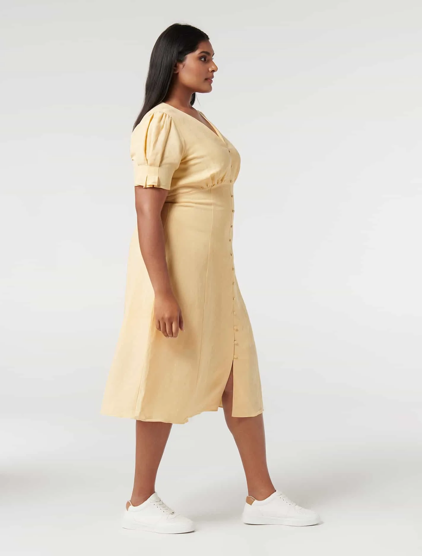 Billie Curve Midi Linen Sun Dress