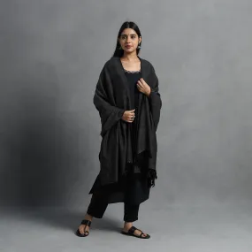 Black - Kumaun Handwoven Pure Merino Wool Shawl for Women 39