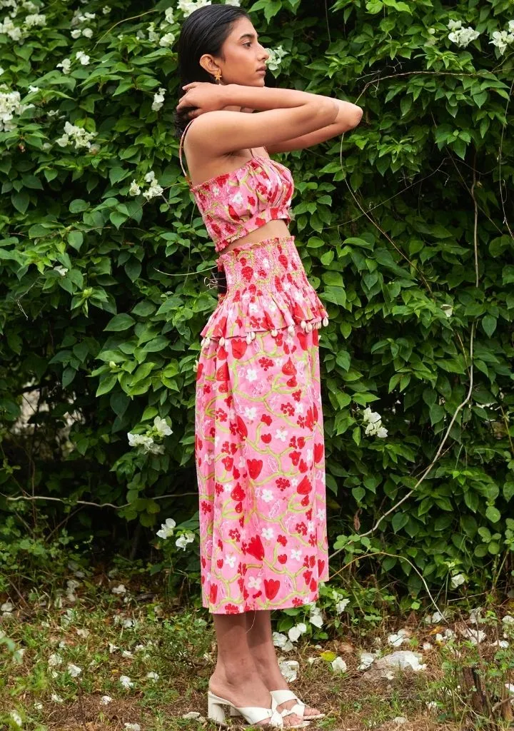 Blush Smocked Skirt