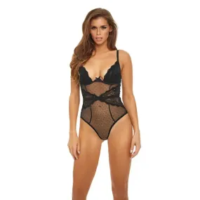 Bombshell Boudoir Lace & Mesh Peek A Boo Wire Teddy