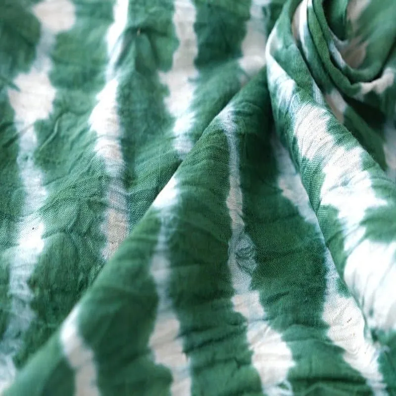 Bottle Green Hand Dyed Khadi Fabric