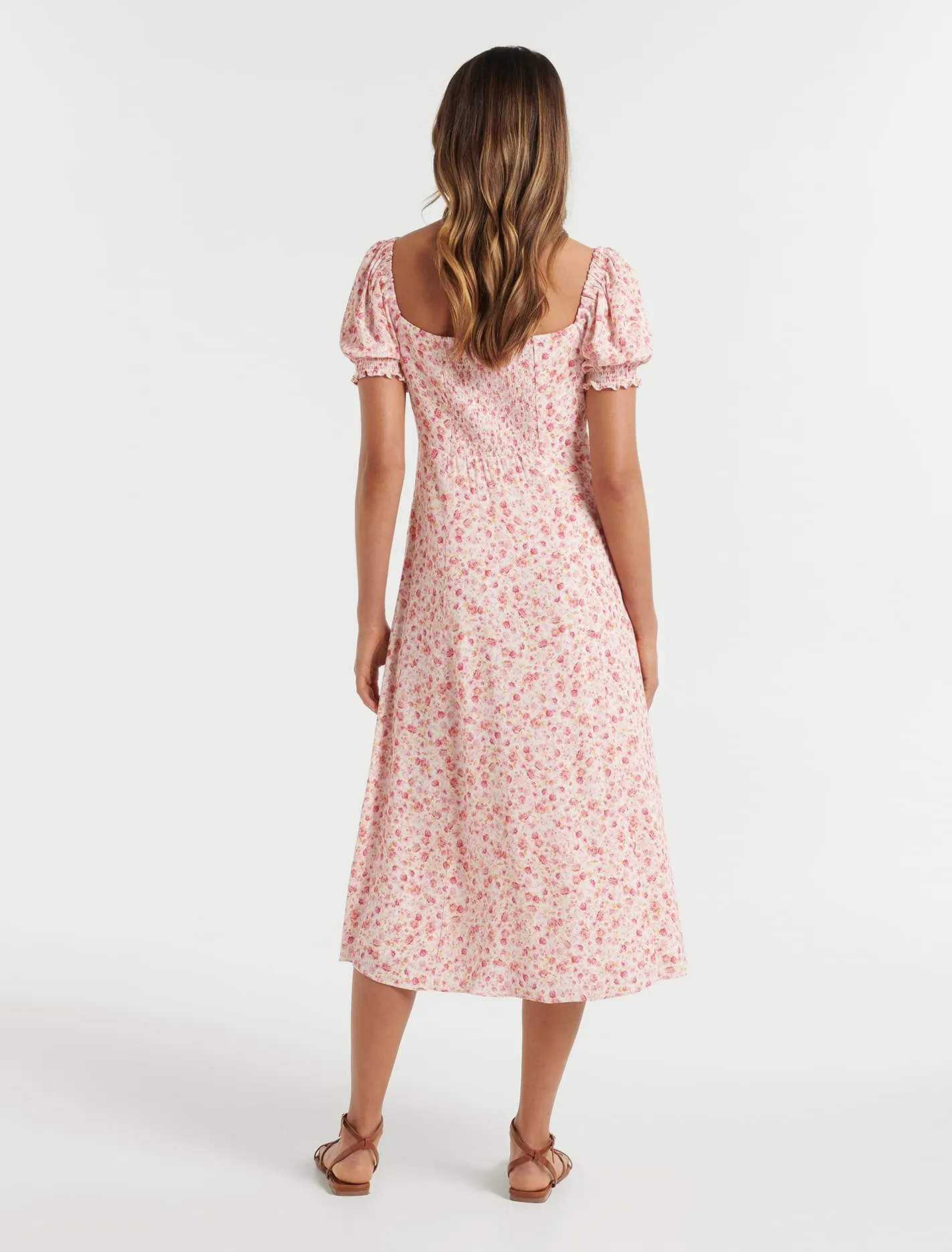 Brianna Petite Printed Midi Dress