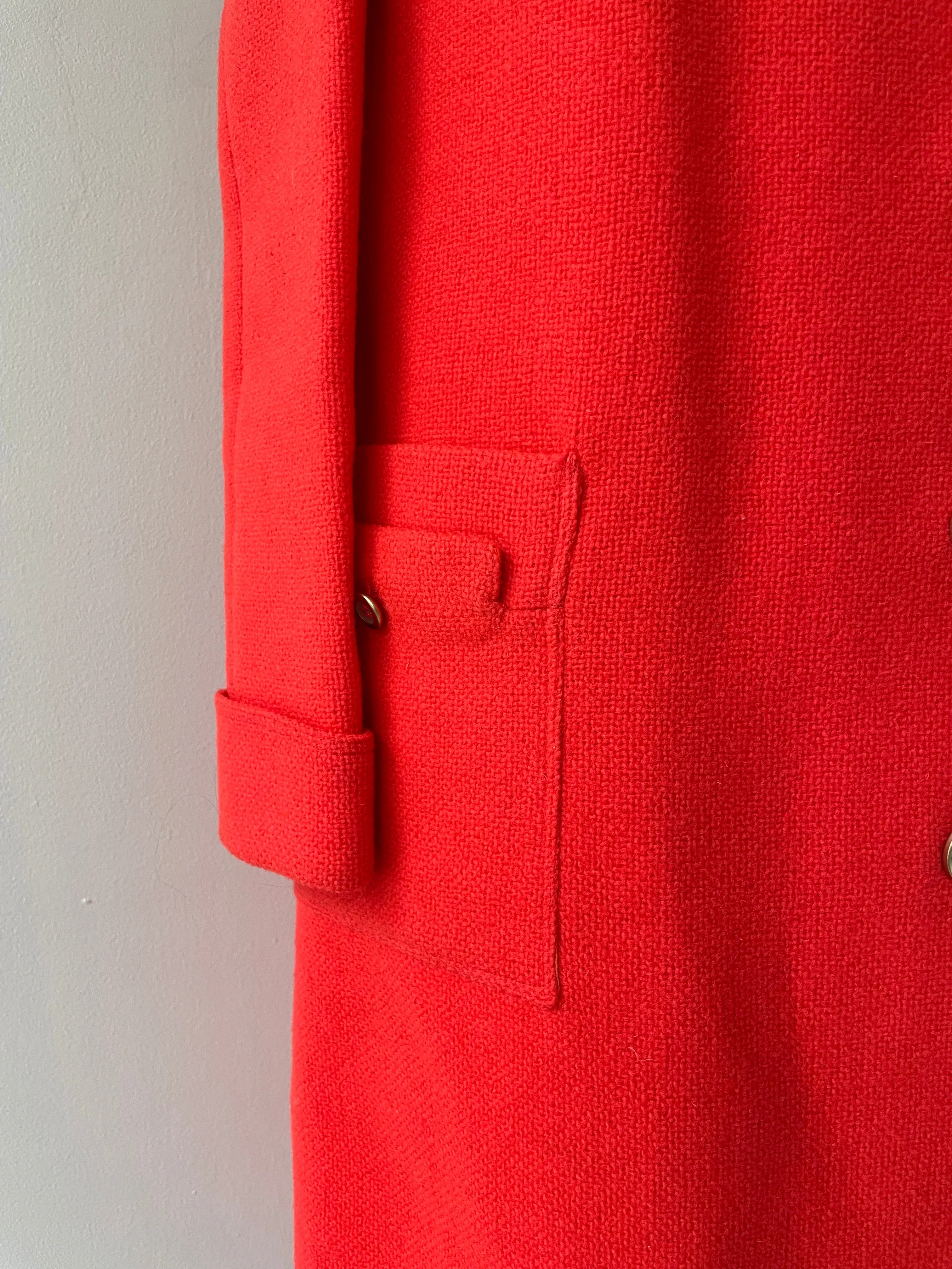 Brightest Poppy Wool Coat | 1960s