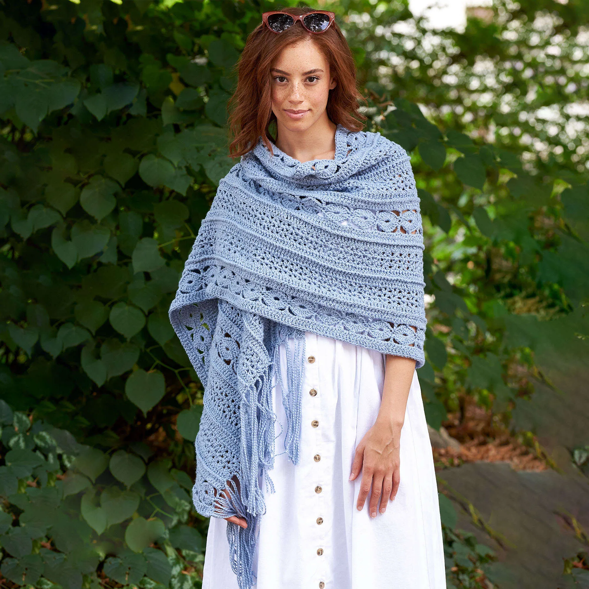 Caron Crochet Circle Line Shawl