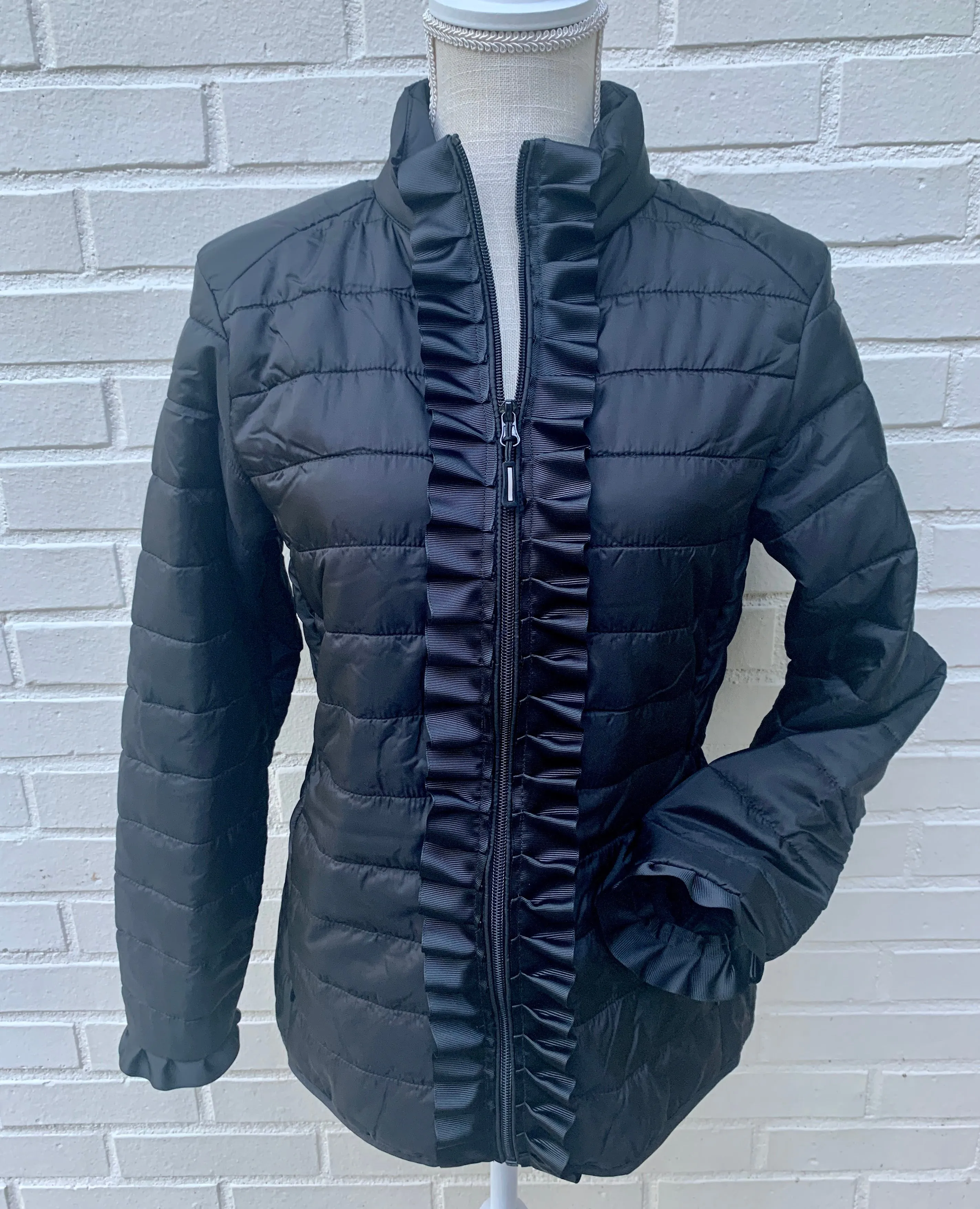 Carrie Ruffled Ribbon Puffer Jacket (PFJT02)