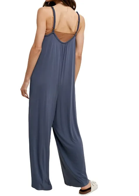 Casually Cozy Wide Leg Knit Jumpsuit