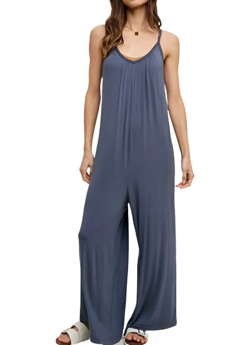 Casually Cozy Wide Leg Knit Jumpsuit