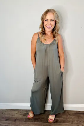 Casually Cozy Wide Leg Knit Jumpsuit