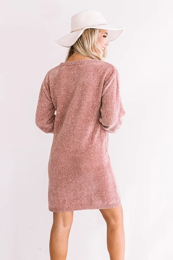 Chic Outlook Chenille Sweater Dress In Blush