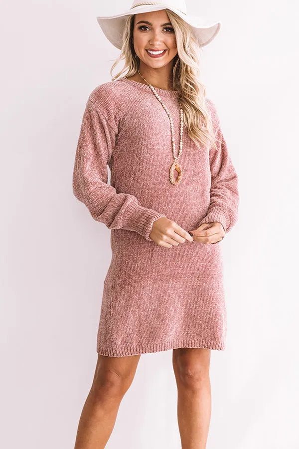 Chic Outlook Chenille Sweater Dress In Blush