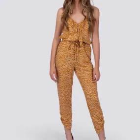 Chloe Jumpsuit | Yellow Polka Dot