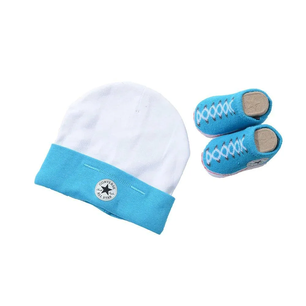 Converse Babies Beanie & Bootie Set -  Blue & White