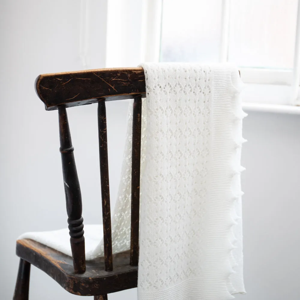 Cosy Cashmere Baby Shawl - White