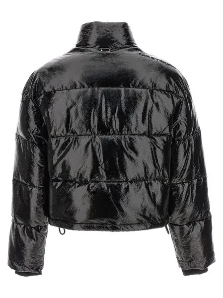 COURREGÈS Glossy Vinyl Quilted High-Neck Puffer Jacket