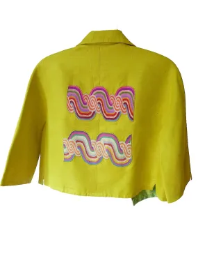 Couture Cut Peace Jacket Citron And Rainbow Swirl