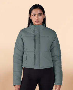 Cropped Puffer Jacket Olive