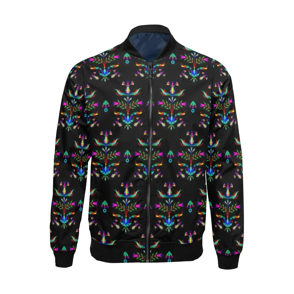 Dakota Damask Black All Over Print Bomber Jacket for Men