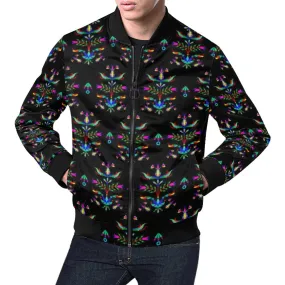 Dakota Damask Black All Over Print Bomber Jacket for Men