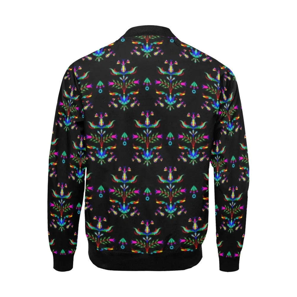 Dakota Damask Black All Over Print Bomber Jacket for Men