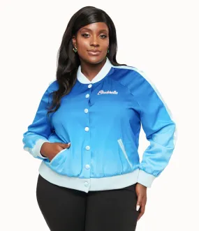 Disney Princess collection by Unique Vintage Plus Size Cinderella Blue Ombre Long Sleeve Bomber Jacket