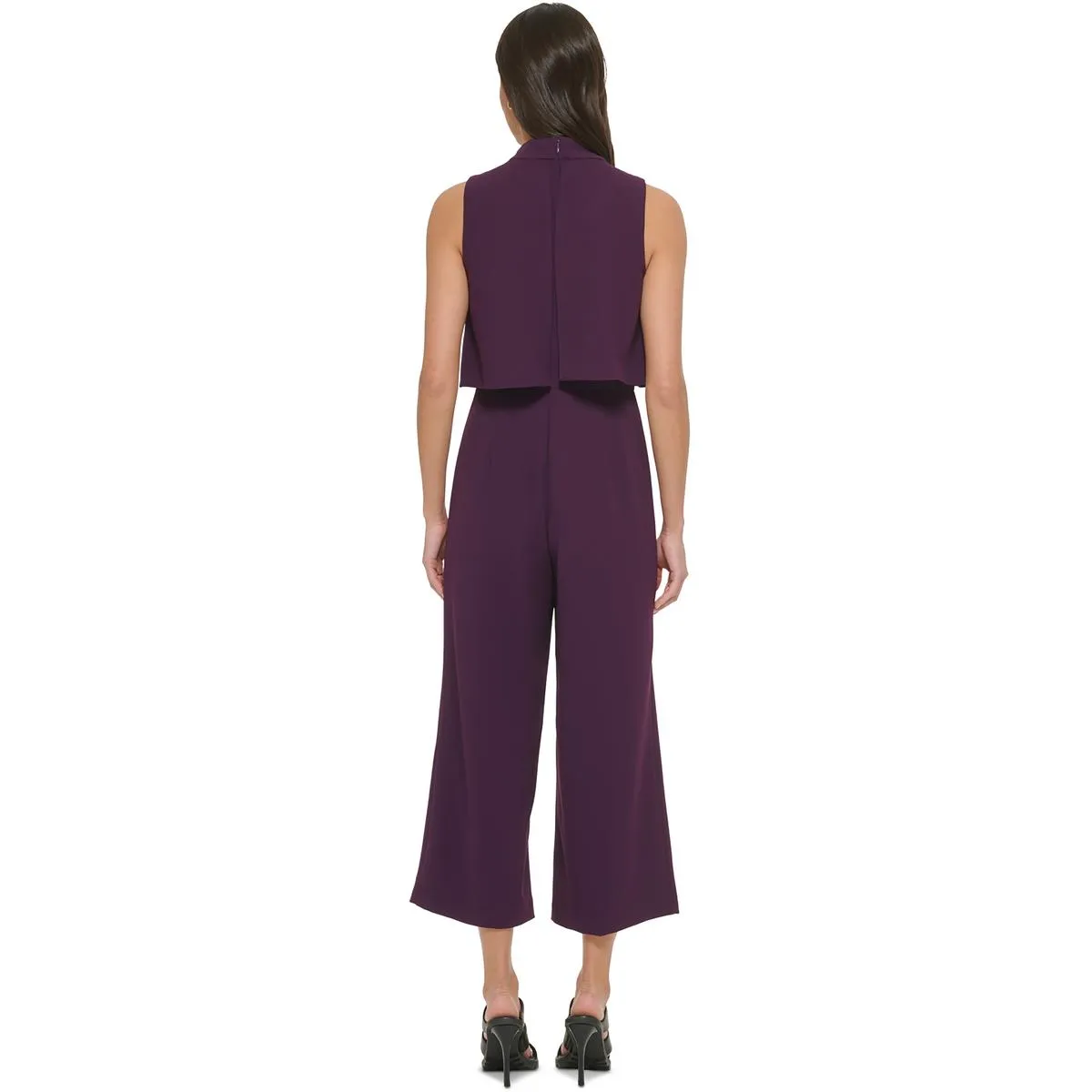 DKNY Womens Drapey Crepe Jumpsuit