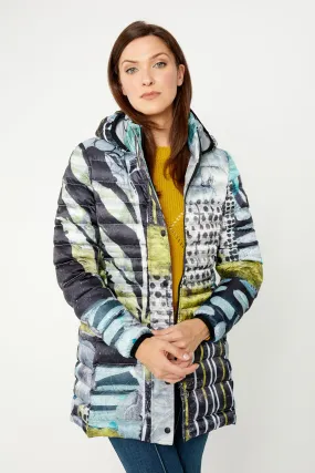 Dolcezza Abstract Hip-length Puffer