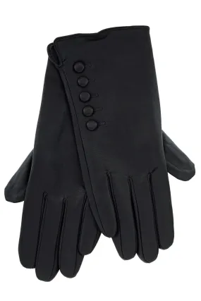 DOLORES Black Eco-Leather Women Gloves