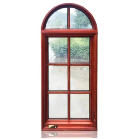 Doorwin 2021-American casement window grill design wooden crank open outward arched top window by Doorwin on Alibaba