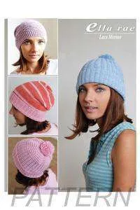 Ella Rae Lace Merino Ribbed Beanie Set PATTERN ONLY