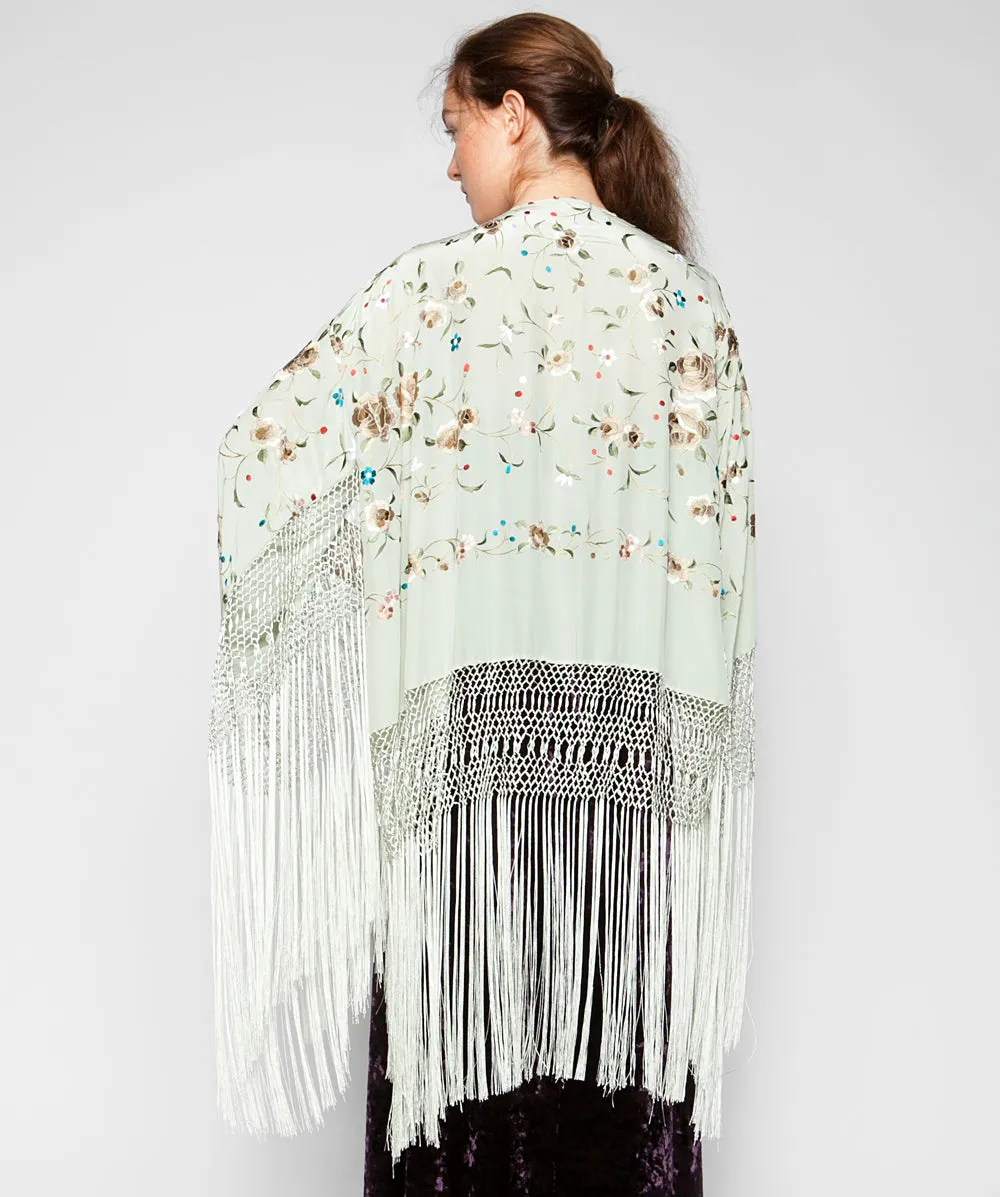 ETERNAL SPRINGTIME SILK PIANO SHAWL KIMONO