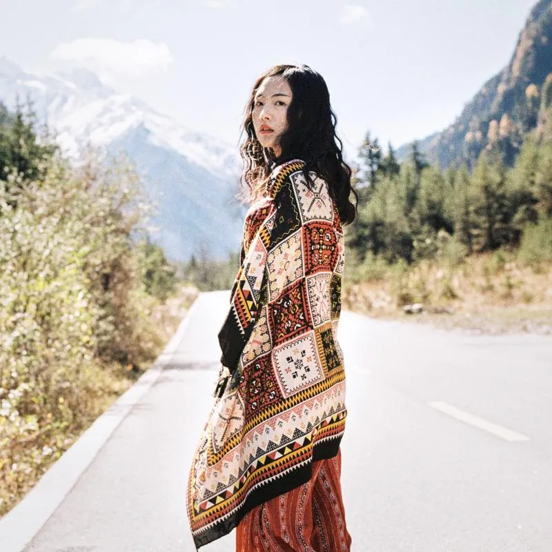 Ethnic disturbance Simia Scarf Shawl dual-purpose female autumn and winter lengthening Cloak