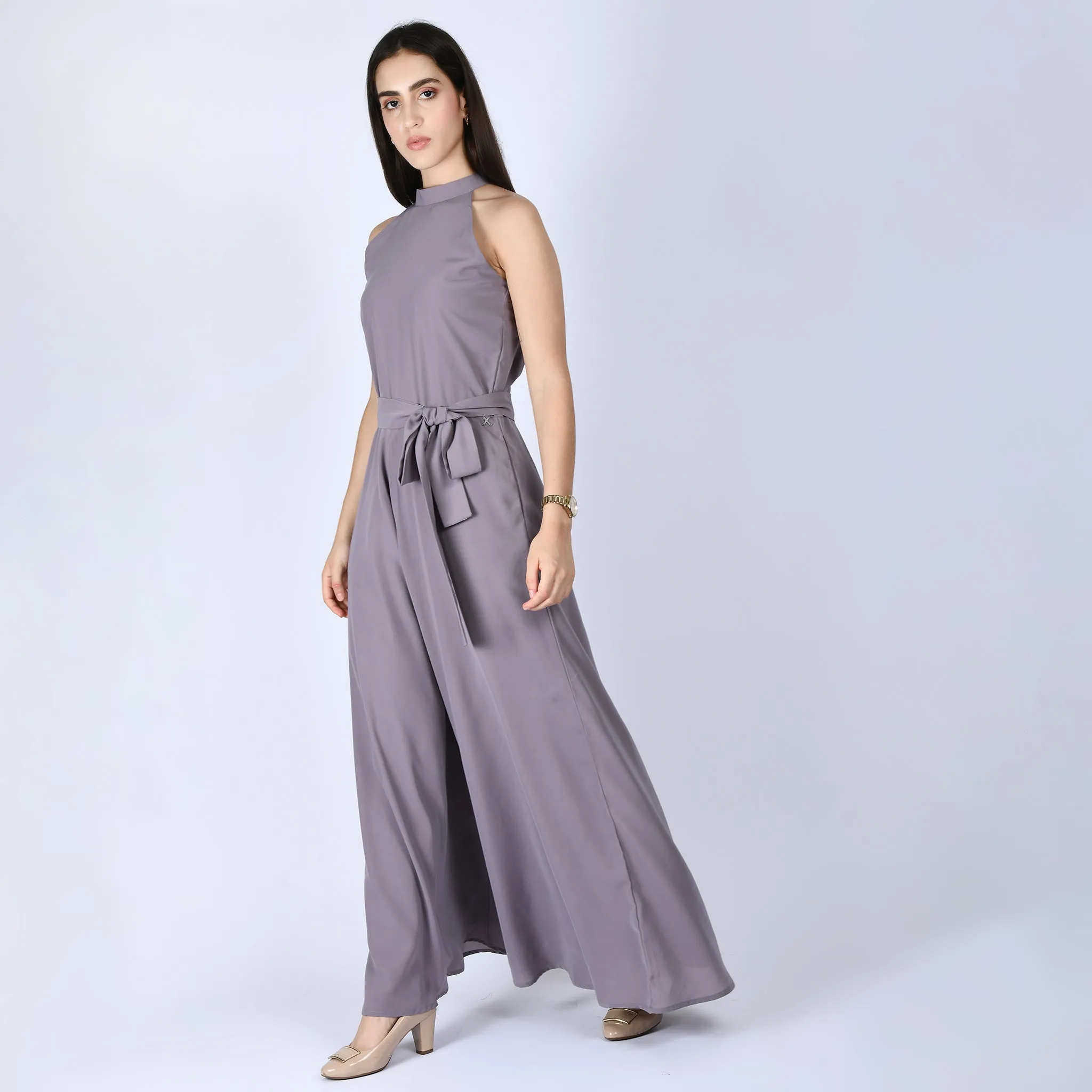 Exude Splendidness Extra Wide-Leg Jumpsuit (Lilac Grey)