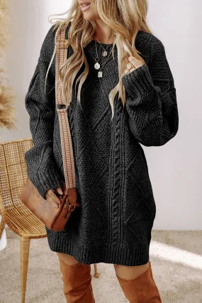 Fall Sweater Dress - Black